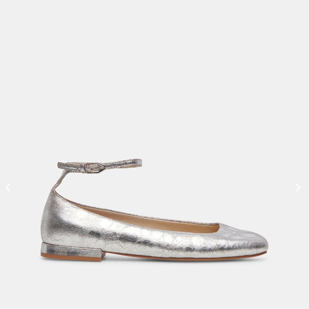 Dolce Vita Silver Square Toe Flats